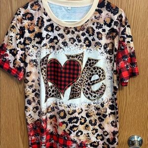 Leopard and Plaid Love T-Shirt